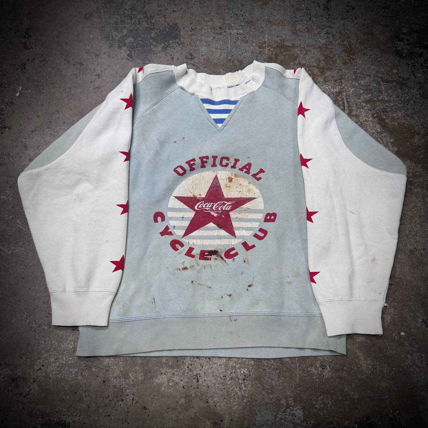 Vintage 80s Coca Cola Cycle Club Thrashed Sweatshirt