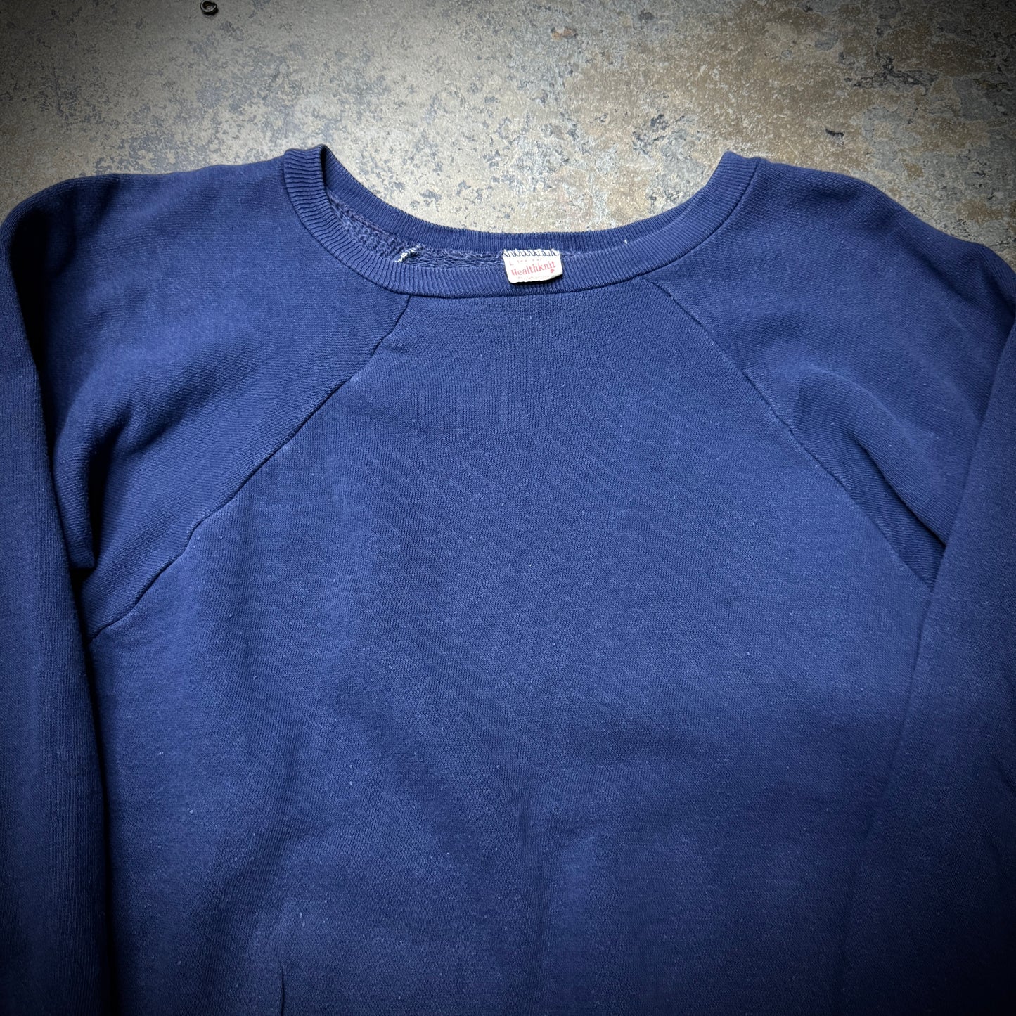 Vintage 60s/70s Healthknit Blank Blue Raglan Crewneck Sweatshirt