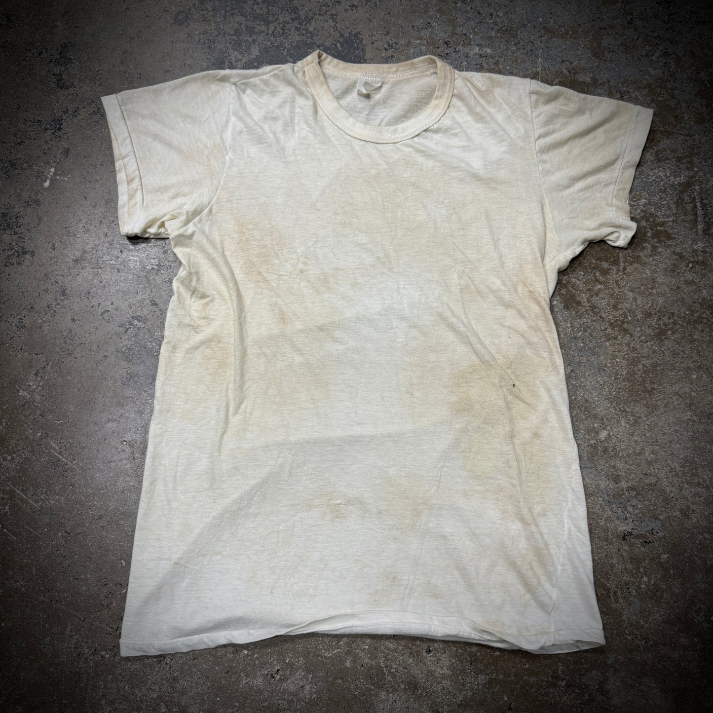 Vintage 70s/80s Mud Wash Blank White Distressed T-Shirt