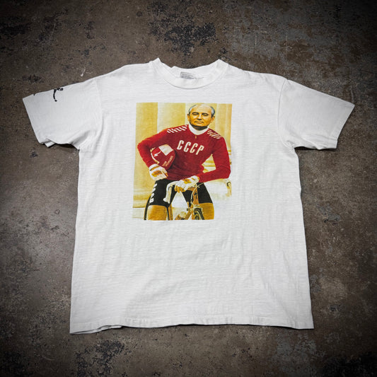 Vintage 90s USSR Gorbachev Cycling Soviet Union CCCP T-Shirt