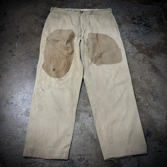 Vintage 40s/50s Big Mac Distressed and Repaired Chino Pants