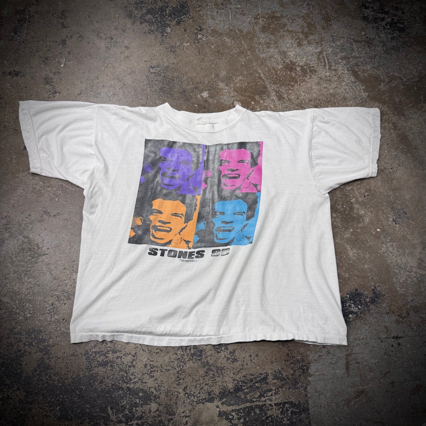 Vintage 1990 The Rolling Stones Europe Pop Art Style Distressed Band Tee