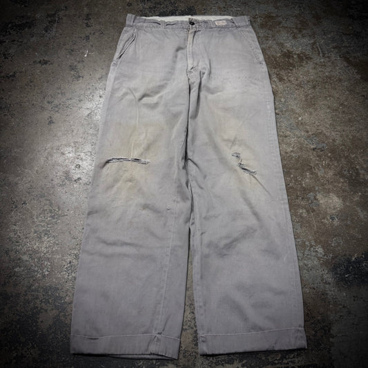 Vintage 50s Hercules Luster Chino Distressed Work Pants