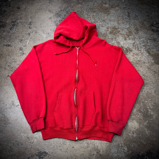 Vintage 70s Red Zip Up Hoodie
