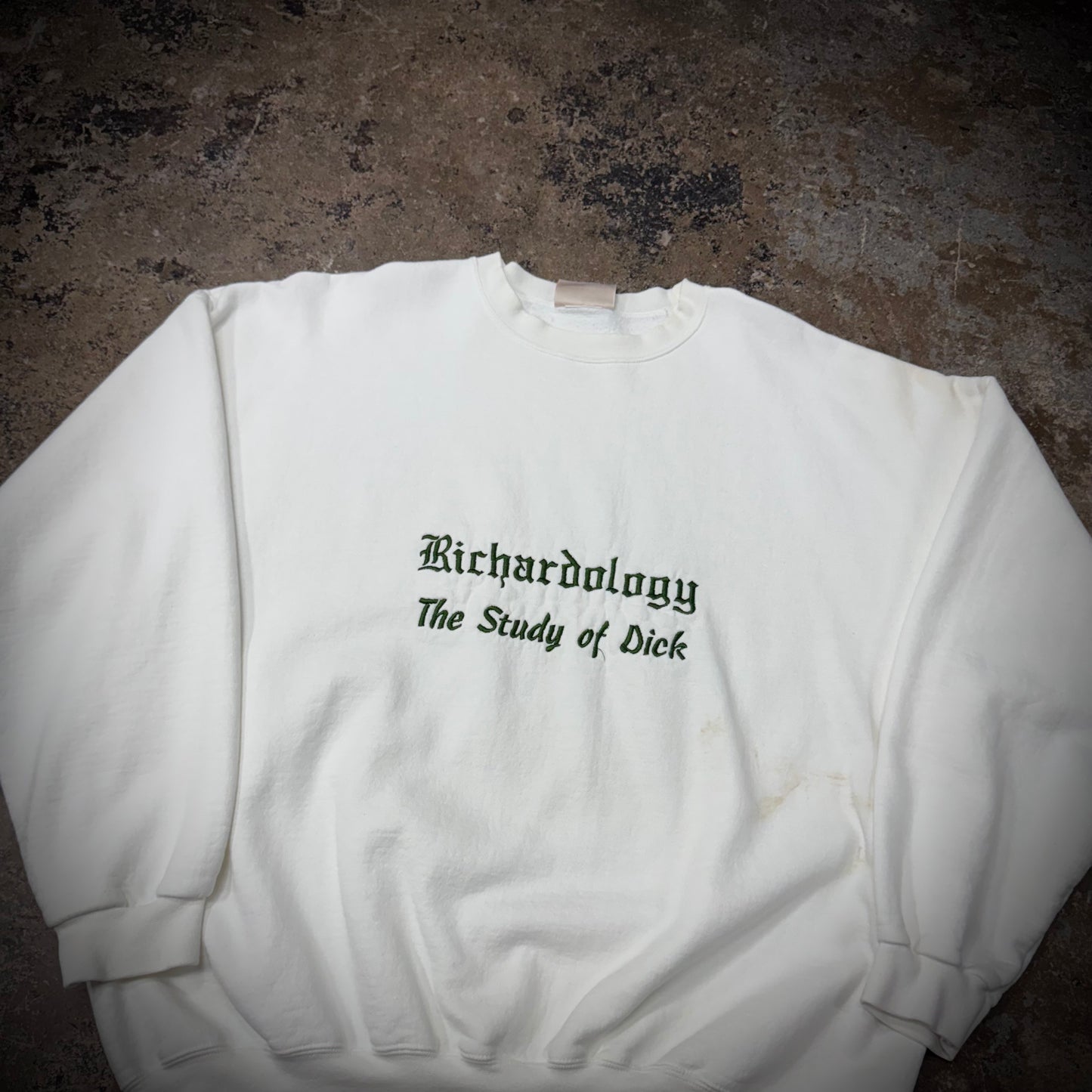 Vintage 90s Richardology Study of Dick Embroidered Heavy Cotton Crewneck Sweatshirt