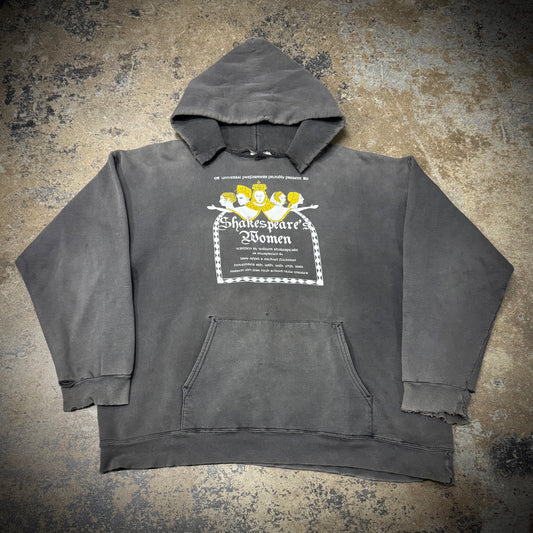 Vintage 00s Shakespeare’s Women Thrashed Faded Black Hoodie