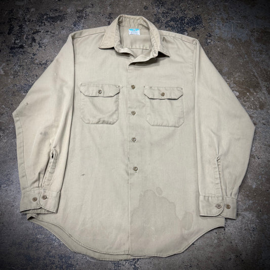 Vintage 60s Big Mac Penn Pressed Tan Work Shirt