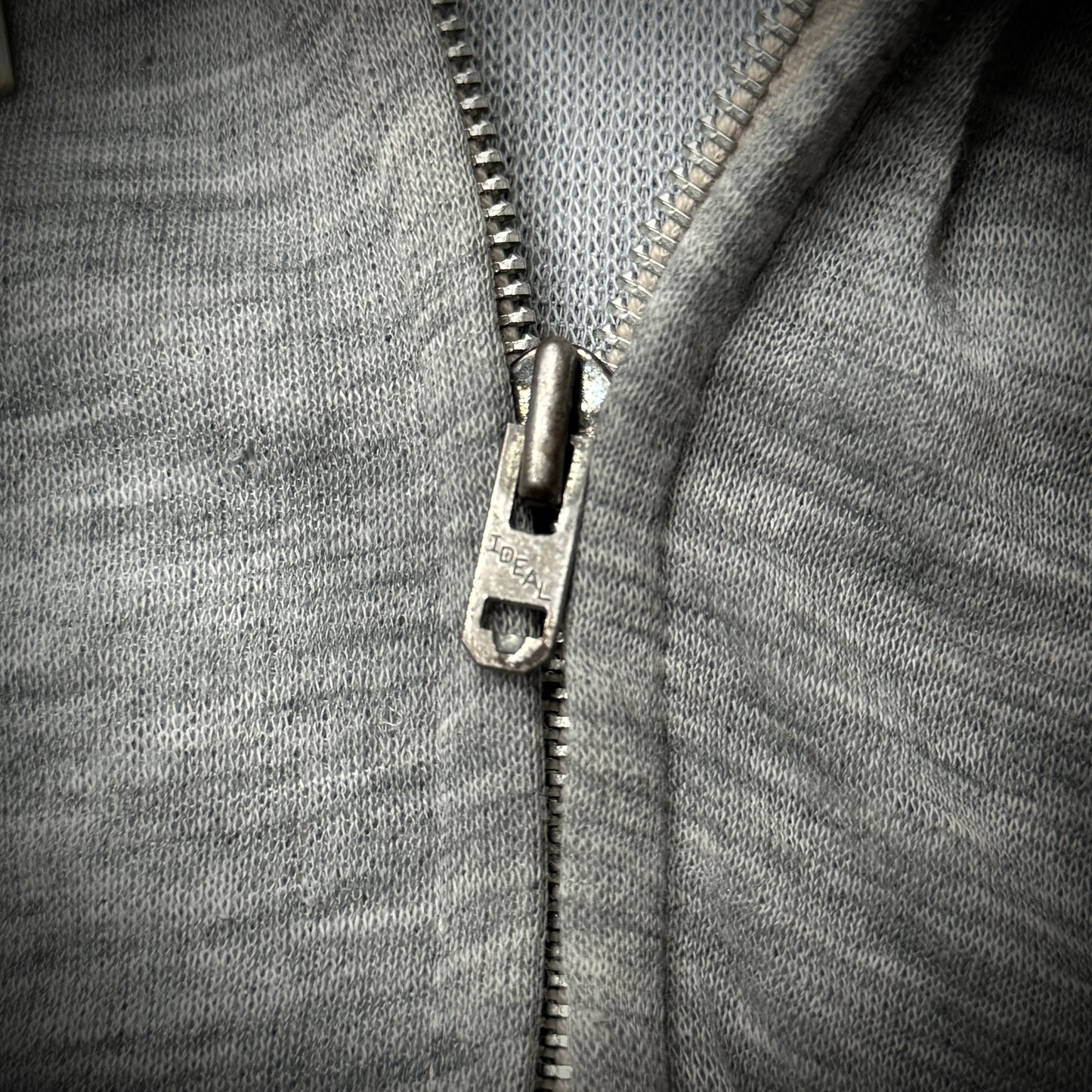 Vintage 70s Thermal Lined Blanket Grey Distressed Zip Up Hoodie