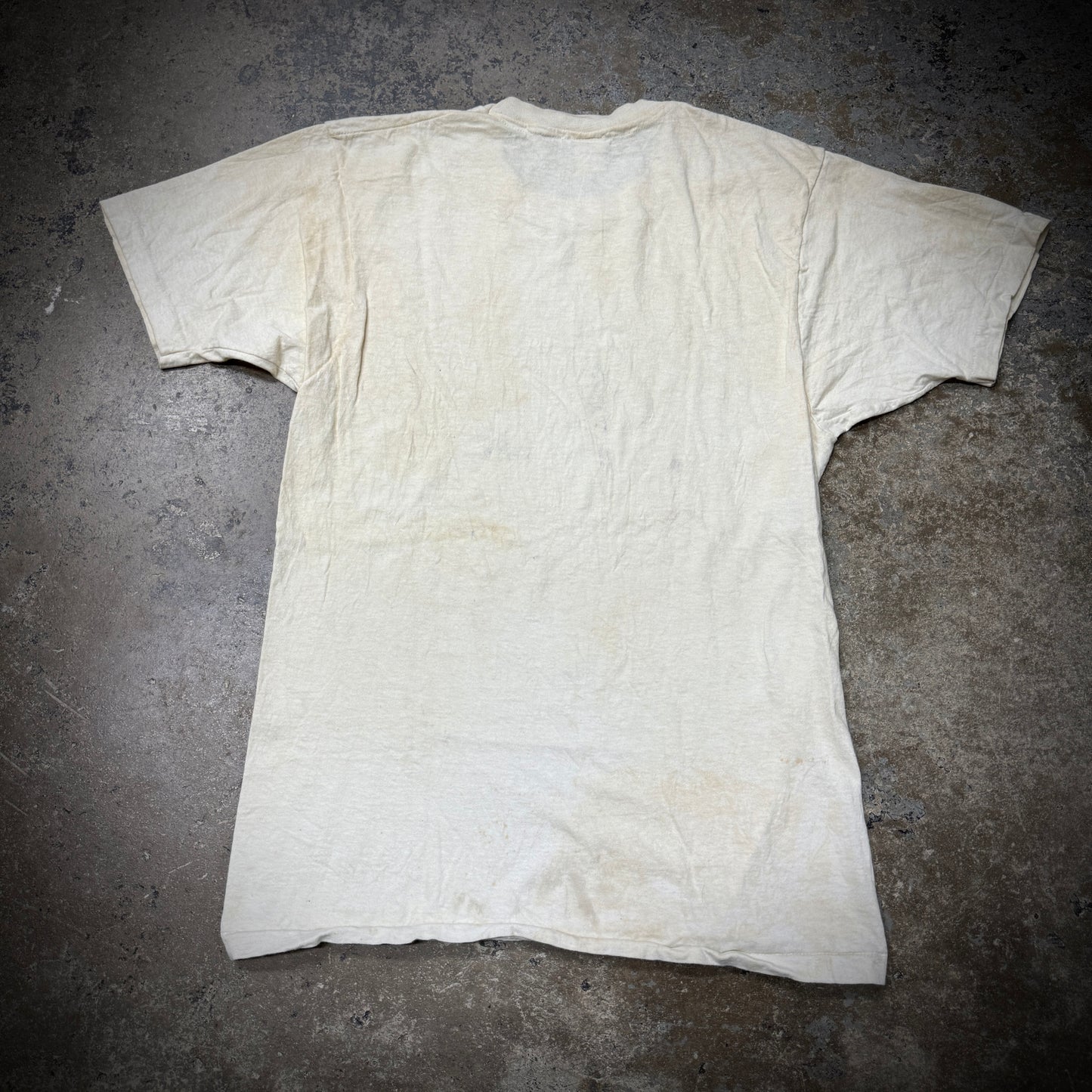 Vintage 70s/80s Hanes Mud Wash Blank White Cotton Tee