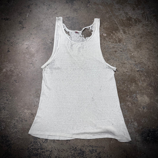 Vintage 60s/70s Hanes Wife Respecter Thrashed Tank