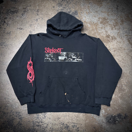 Vintage 00s Thrashed Faded Black Slipknot Hoodie