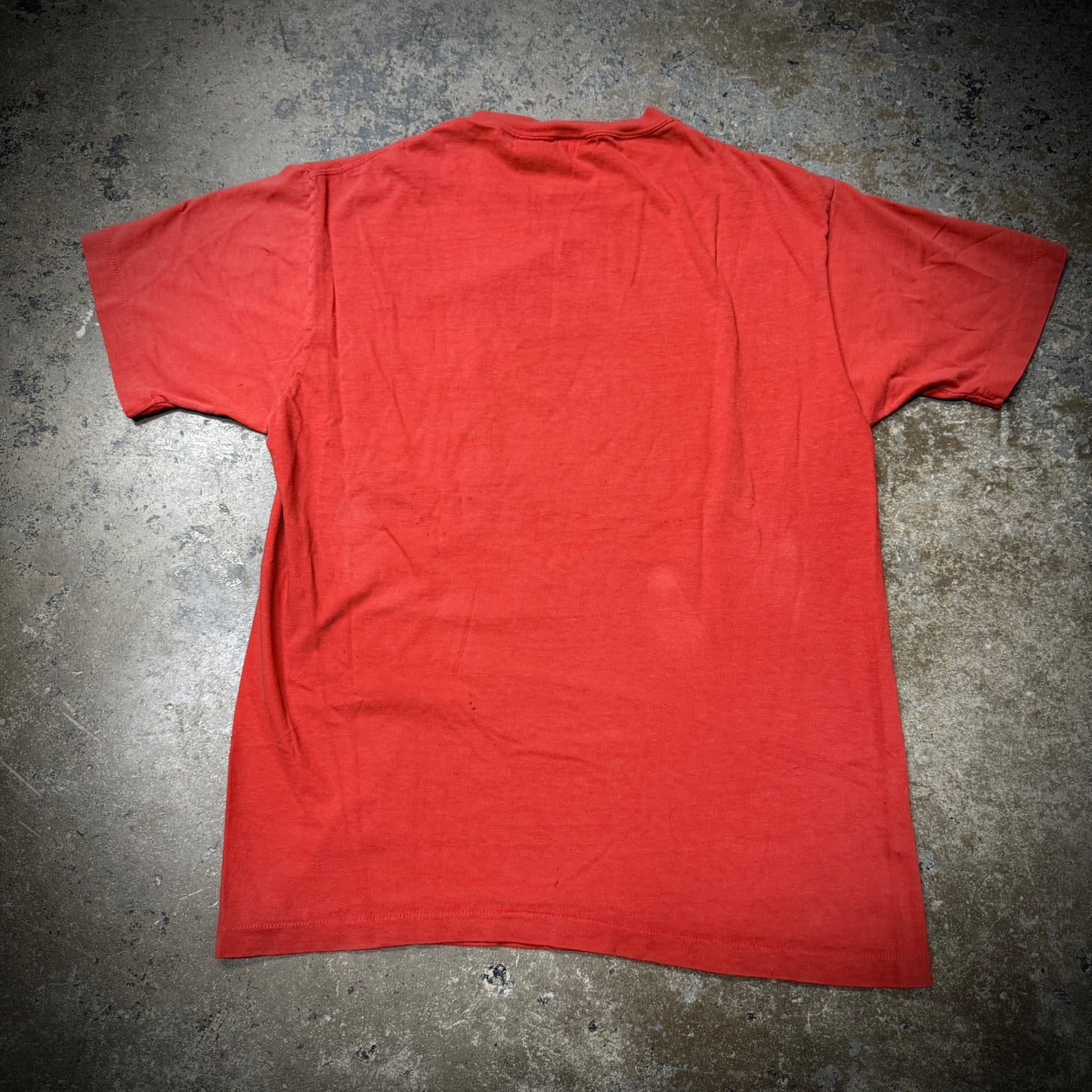 Vintage Red Cotton Blank Pocket Tee