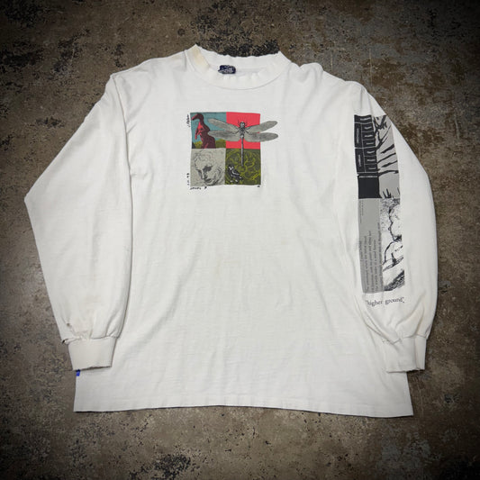 Vintage 90s Duofold Eyes Mind Soul Distressed Long Sleeve Art Tee