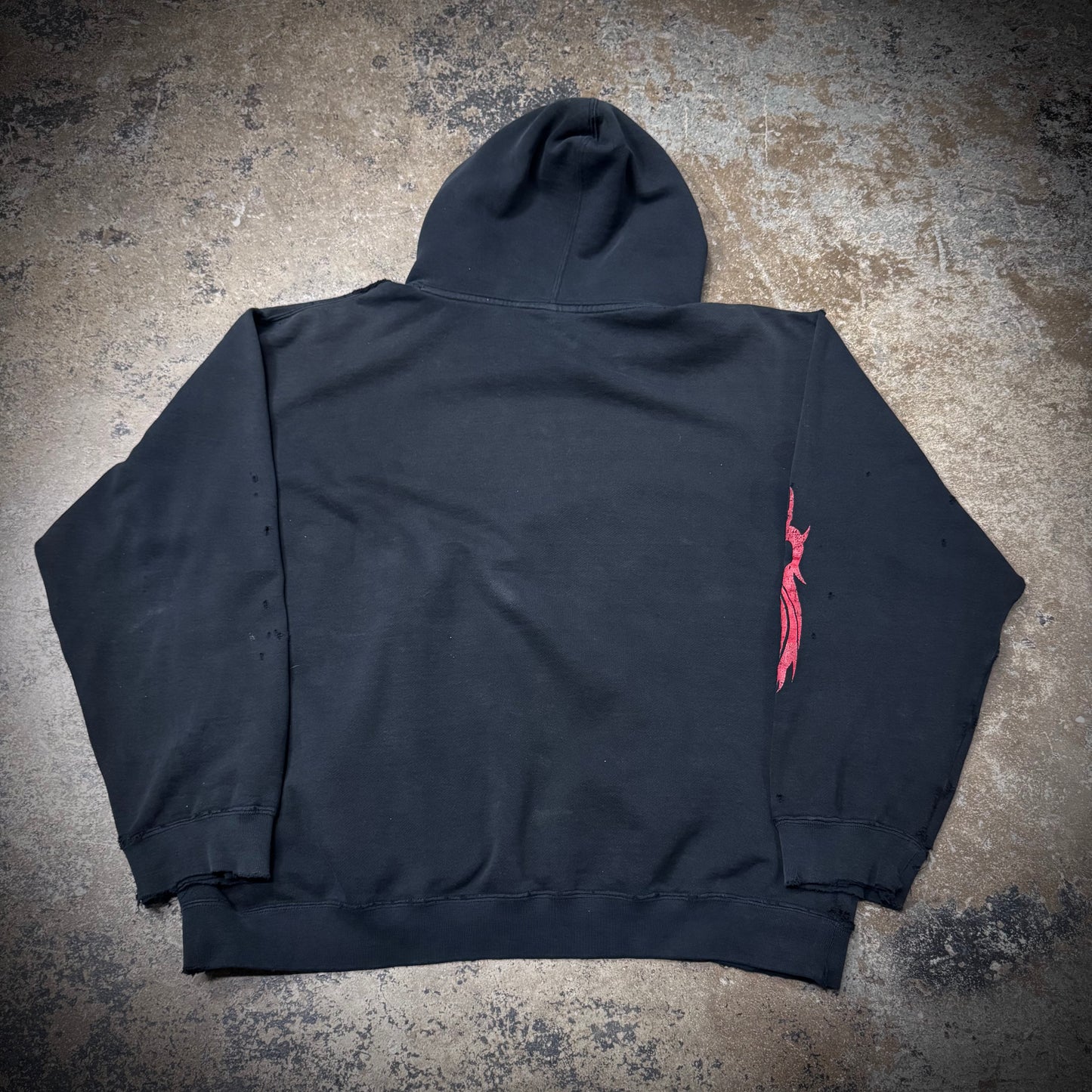 Vintage 00s Thrashed Faded Black Slipknot Hoodie