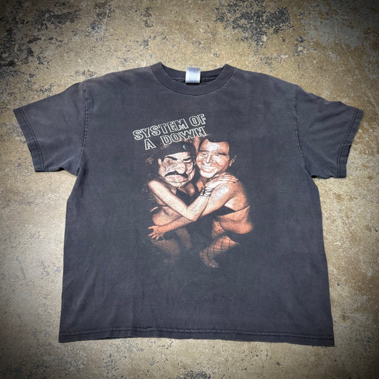 Vintage 00s System of a Down Bush and Saddam Faded Black Band Tee