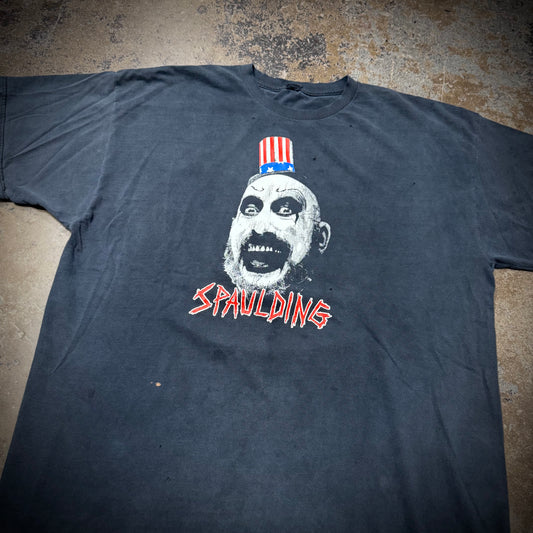 Vintage 00s House of 1000 Corpses Captain Spaulding Movie Promo Faded Black Tee