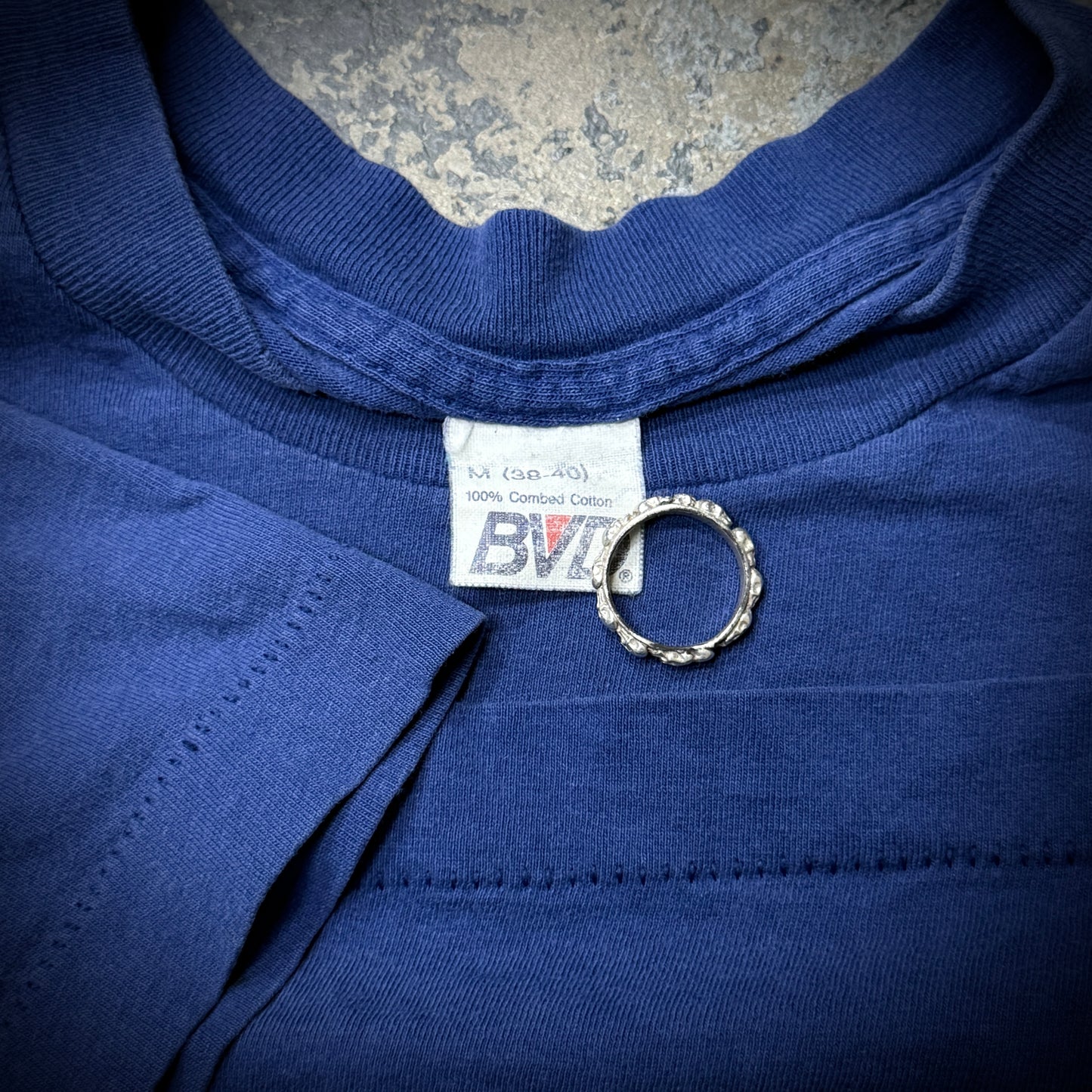 Vintage 80s Blue Blank Pocket Tee