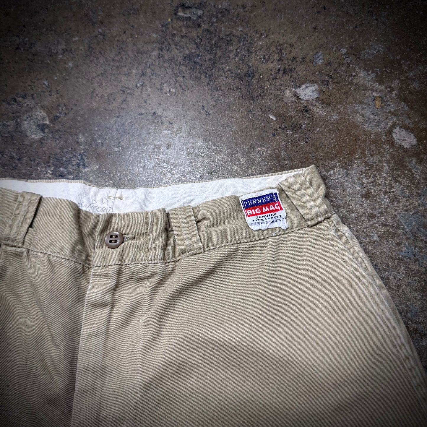 Vintage 40s/50s Big Mac Beige Khaki Cotton Chino Pants