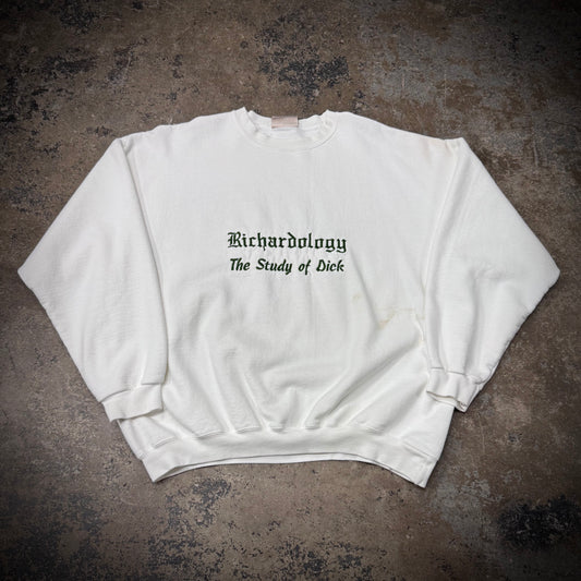 Vintage 90s Richardology Study of Dick Embroidered Heavy Cotton Crewneck Sweatshirt