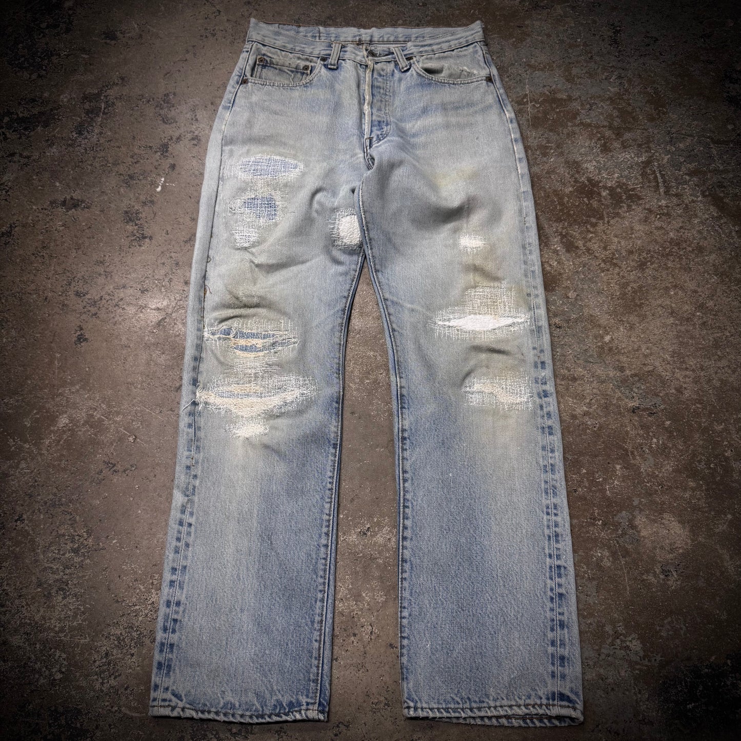 Vintage Levi’s 501 Selvedge Repaired Jeans 31x30