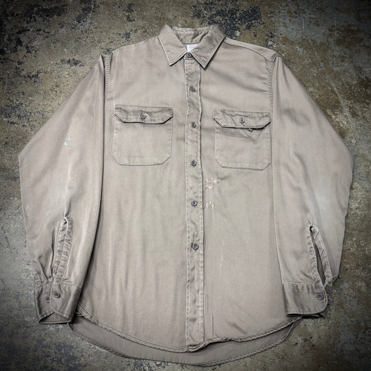 True Vintage 50s Penneys Big Mac Sateen/Moleskin Repaired Work Shirt