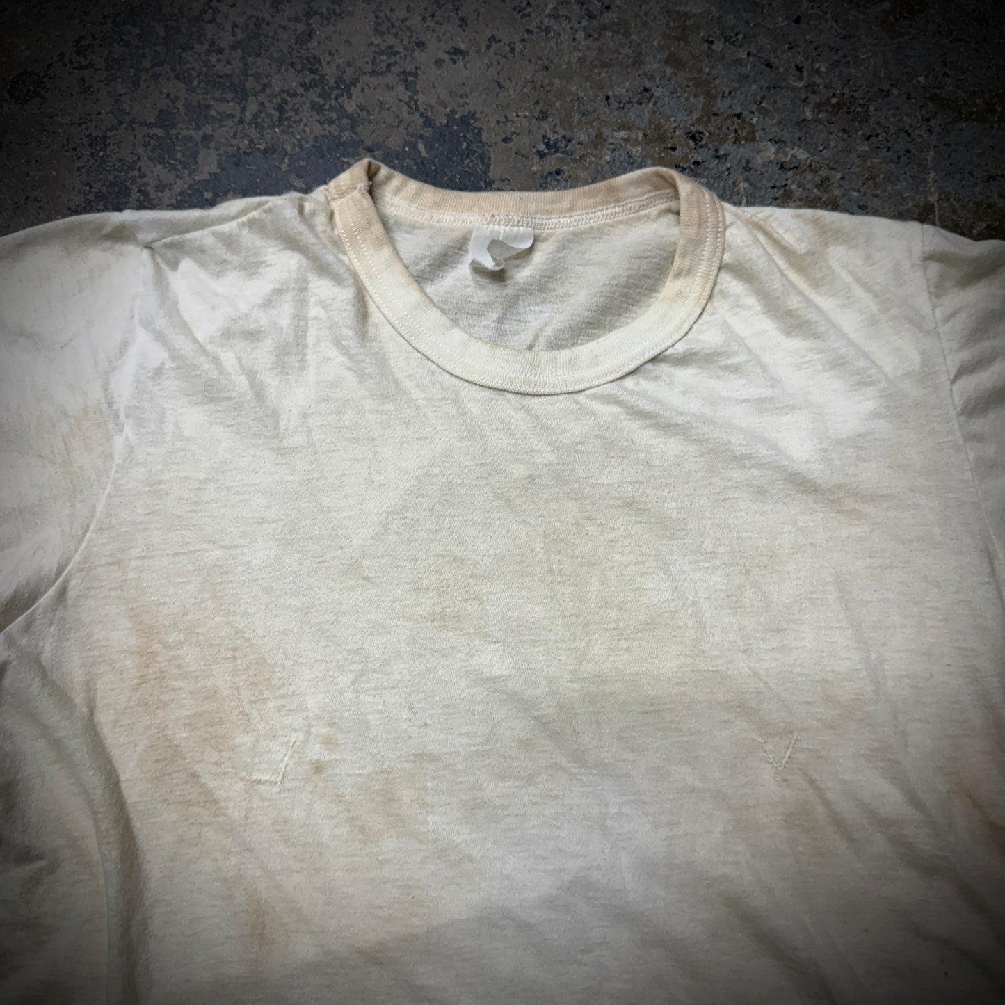 Vintage 70s/80s Mud Wash Blank White Distressed T-Shirt