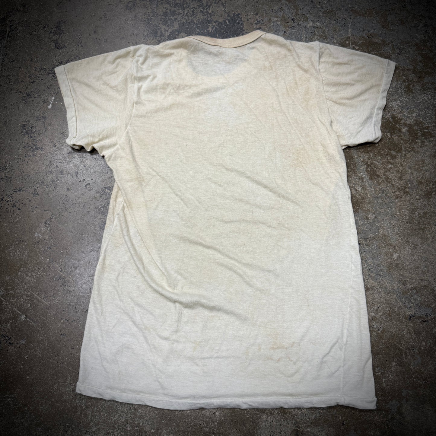 Vintage 70s/80s Mud Wash Blank White Distressed T-Shirt