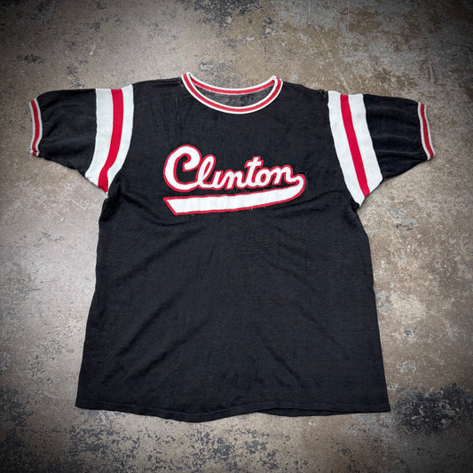 Vintage 50s/60s Dureen Clinton Distressed Black Jersey
