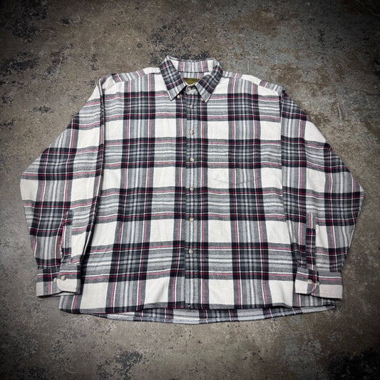 Vintage 70s Evergreen Plaid Cotton Flannel Shirt