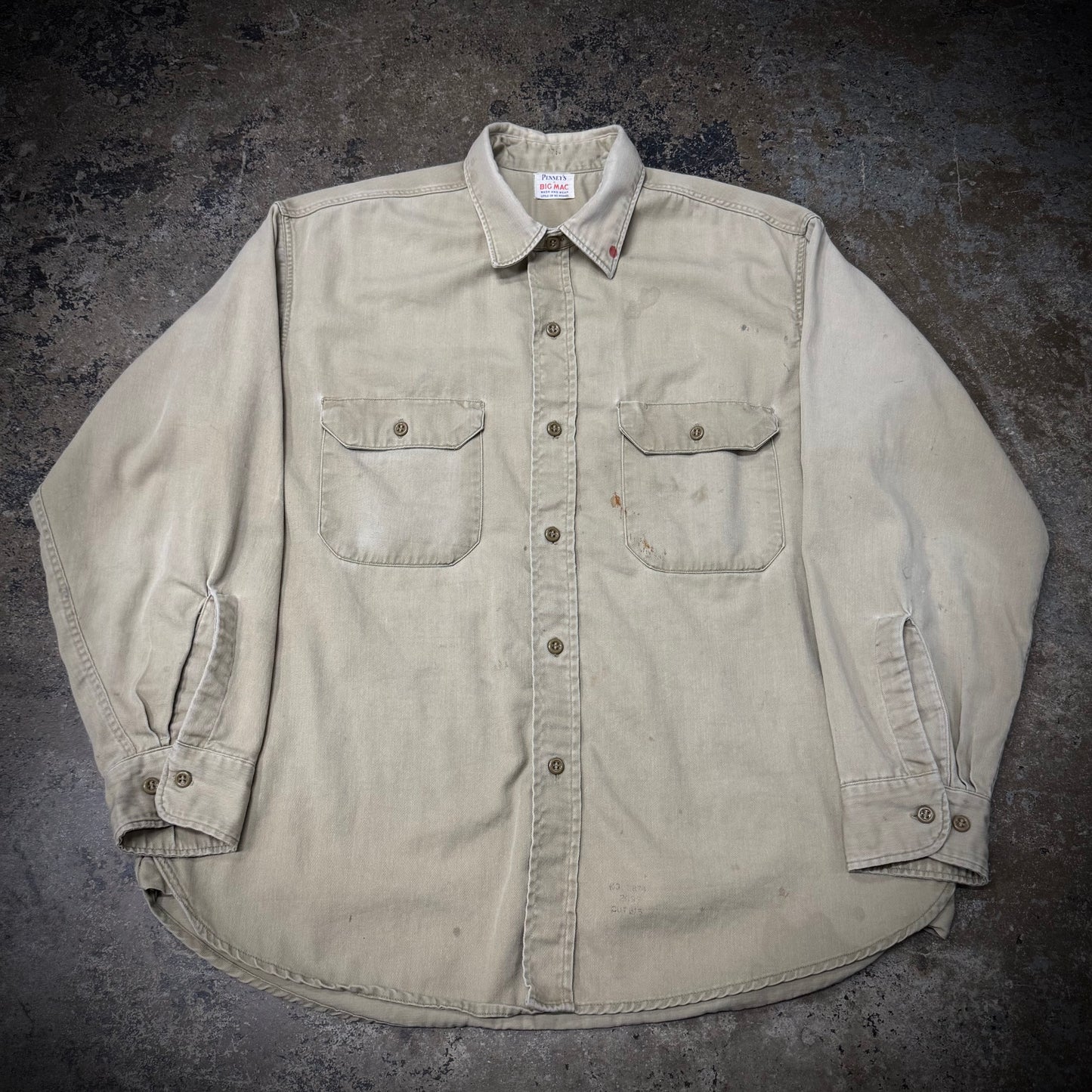 True Vintage 50s/60s Big Mac Beige Cotton Work Shirt
