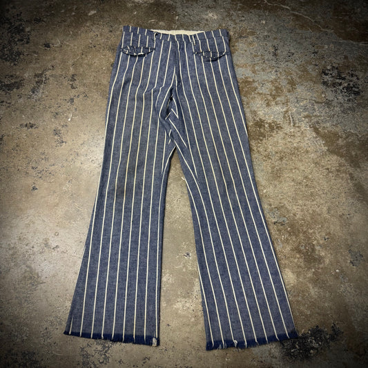 Vintage 50s Striped Blue and White Denim Jeans