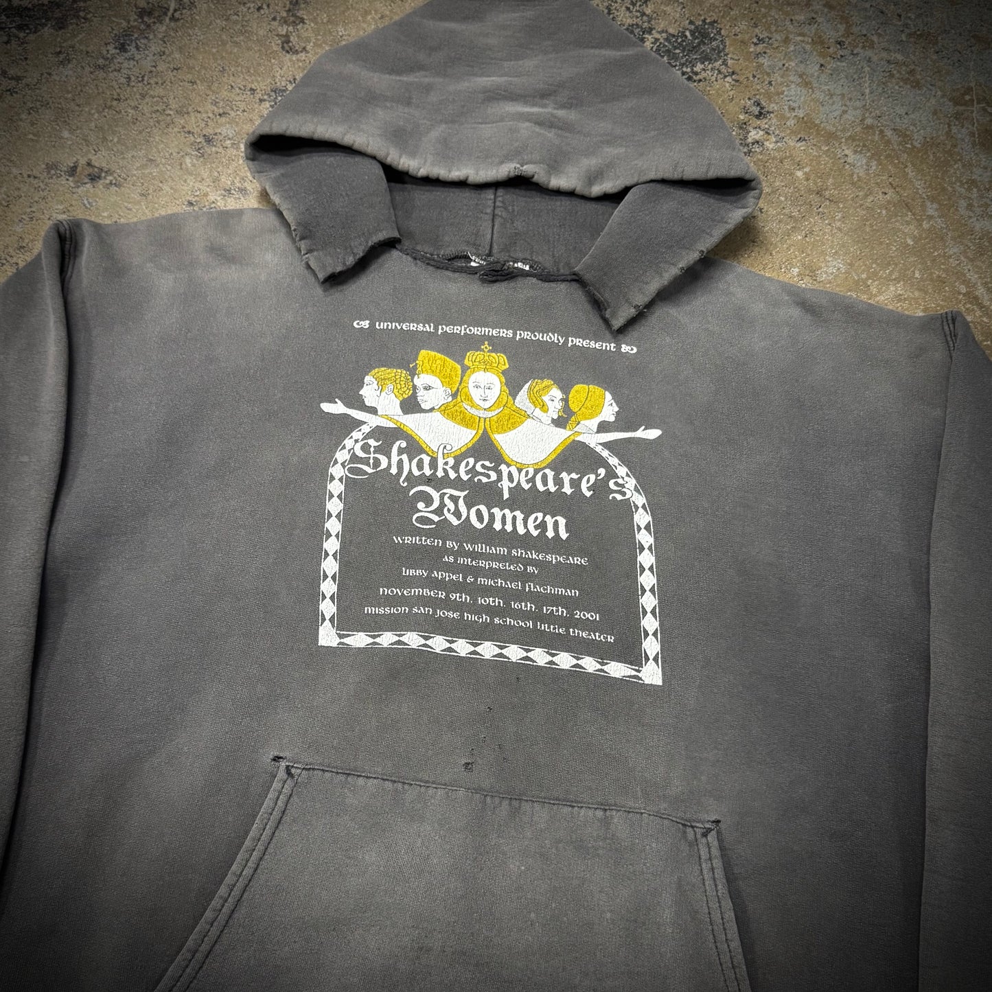 Vintage 00s Shakespeare’s Women Thrashed Faded Black Hoodie