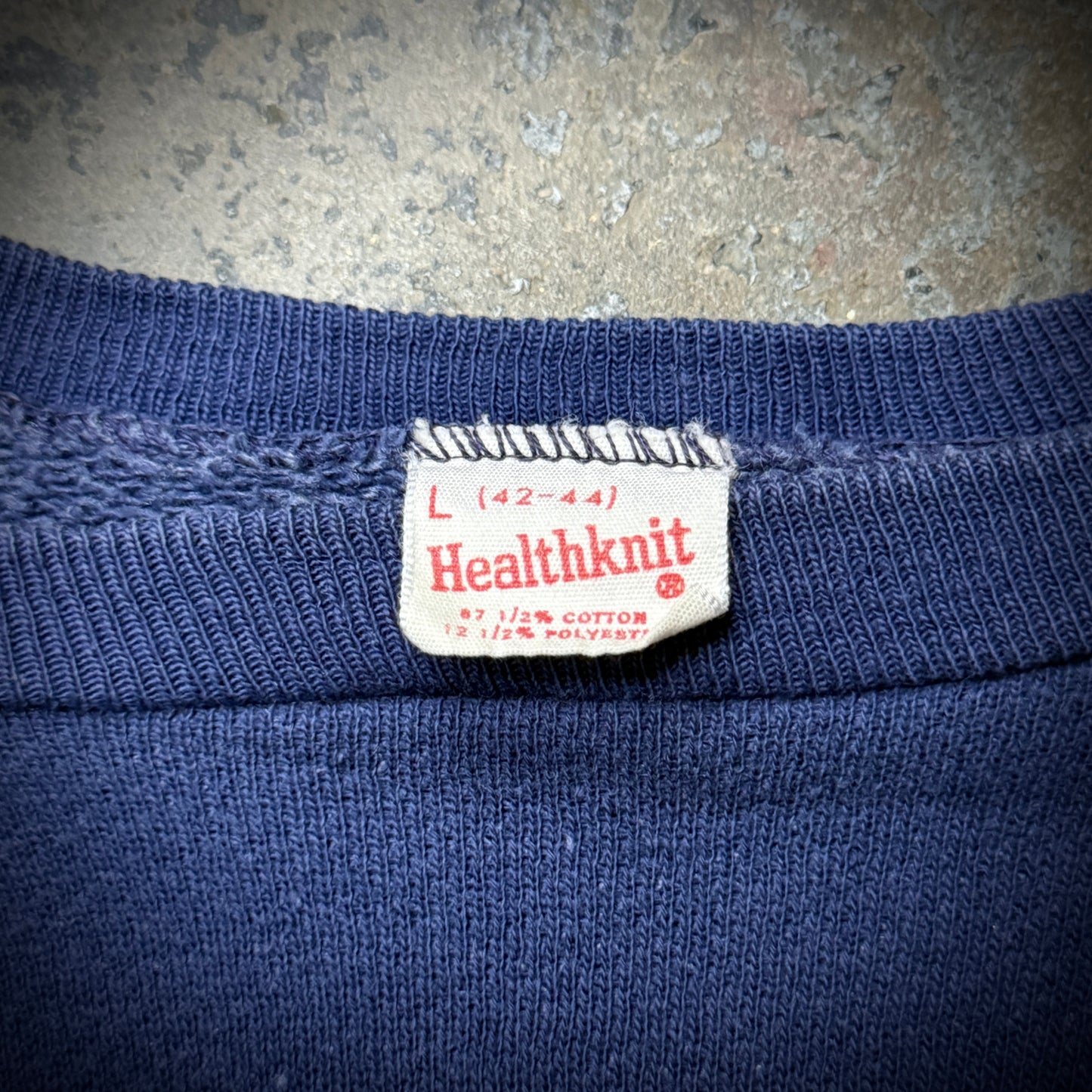 Vintage 60s/70s Healthknit Blank Blue Raglan Crewneck Sweatshirt