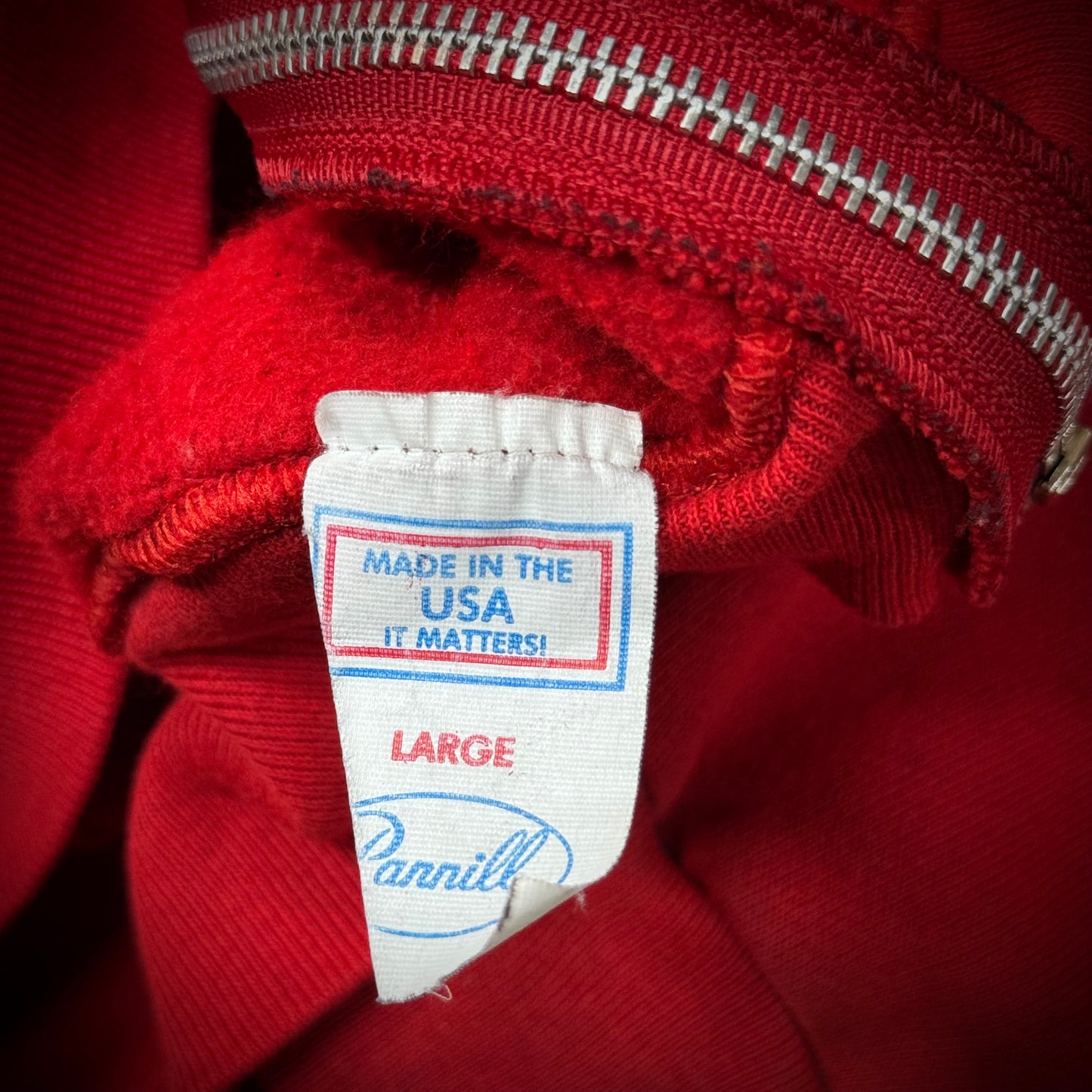 Vintage 70s Red Zip Up Hoodie