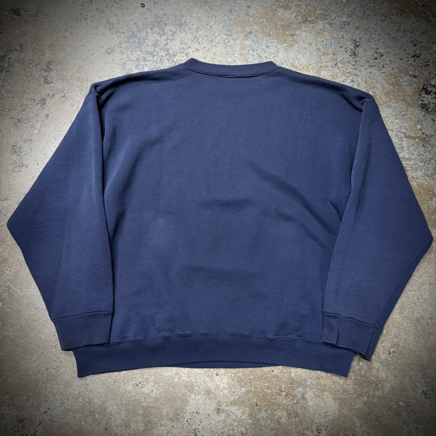 Vintage Navy Blue Navy Blue Cotton Blank Sweatshirt