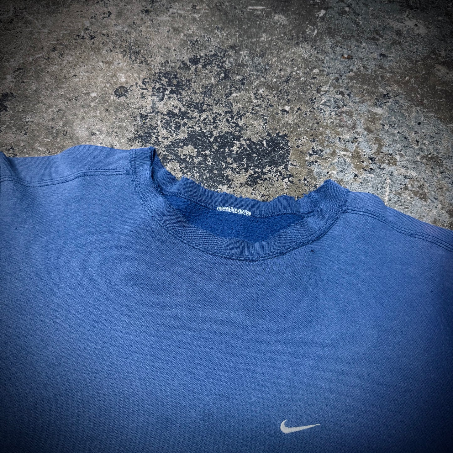 Vintage 90s Nike Swoosh Thrashed and Paint Stained Crewneck Sweatshirt