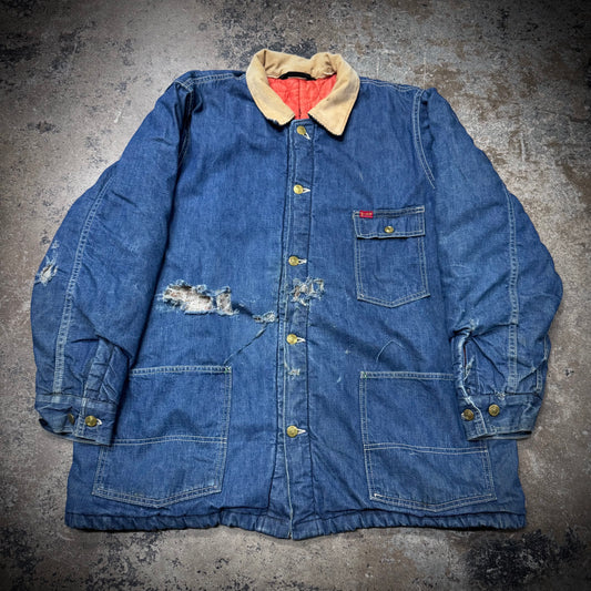 Vintage 60s/70s Big Smith Thrashed Denim Chore Jacket