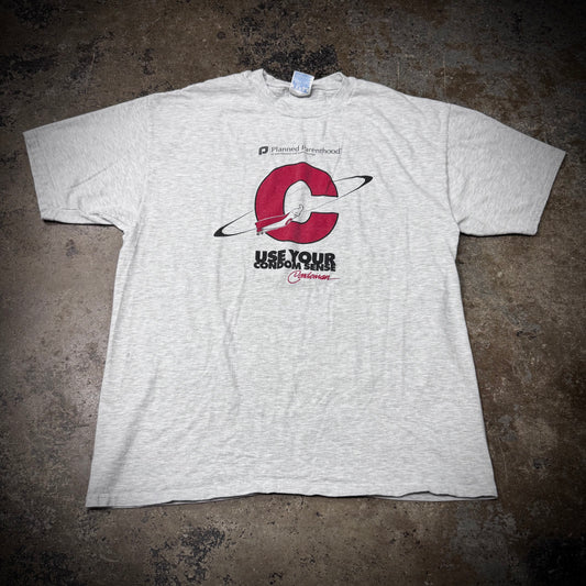 Vintage 90s Planned Parenthood Use Your Condom Sense T-Shirt
