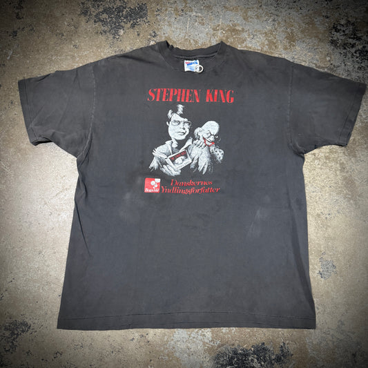 Vintage 90s Stephen King Pennywise Faded Black Tee