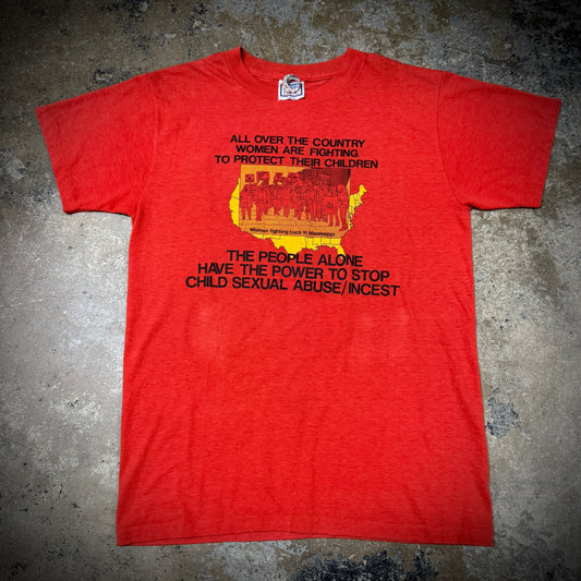 Vintage 80s End Sexual Abuse Protest T-Shirt