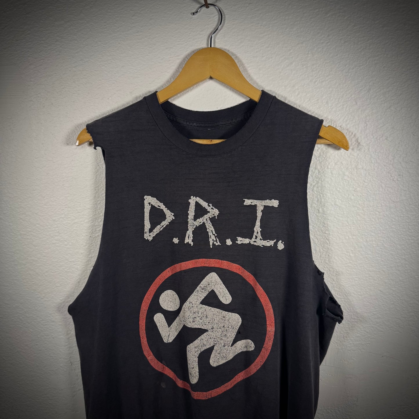 Vintage DRI Dirty Rotten Imbeciles Cut Off Distressed Band Tee