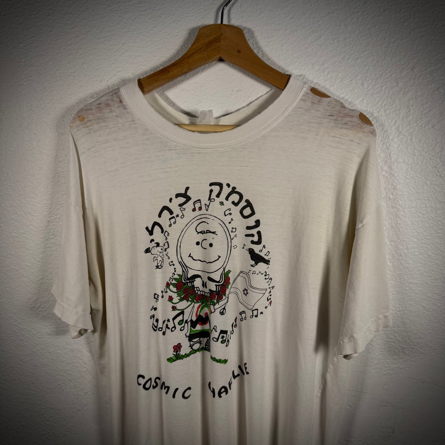 Vintage Grateful Dead Israel Charlie Brown Thrashed Band Tee