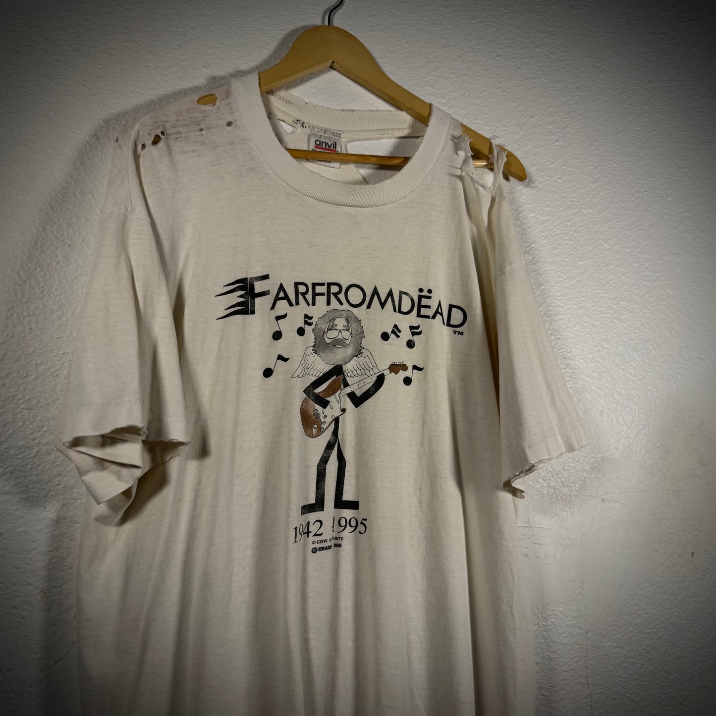 Vintage Grateful Dead Jerry Garcia Thrashed Band Tee