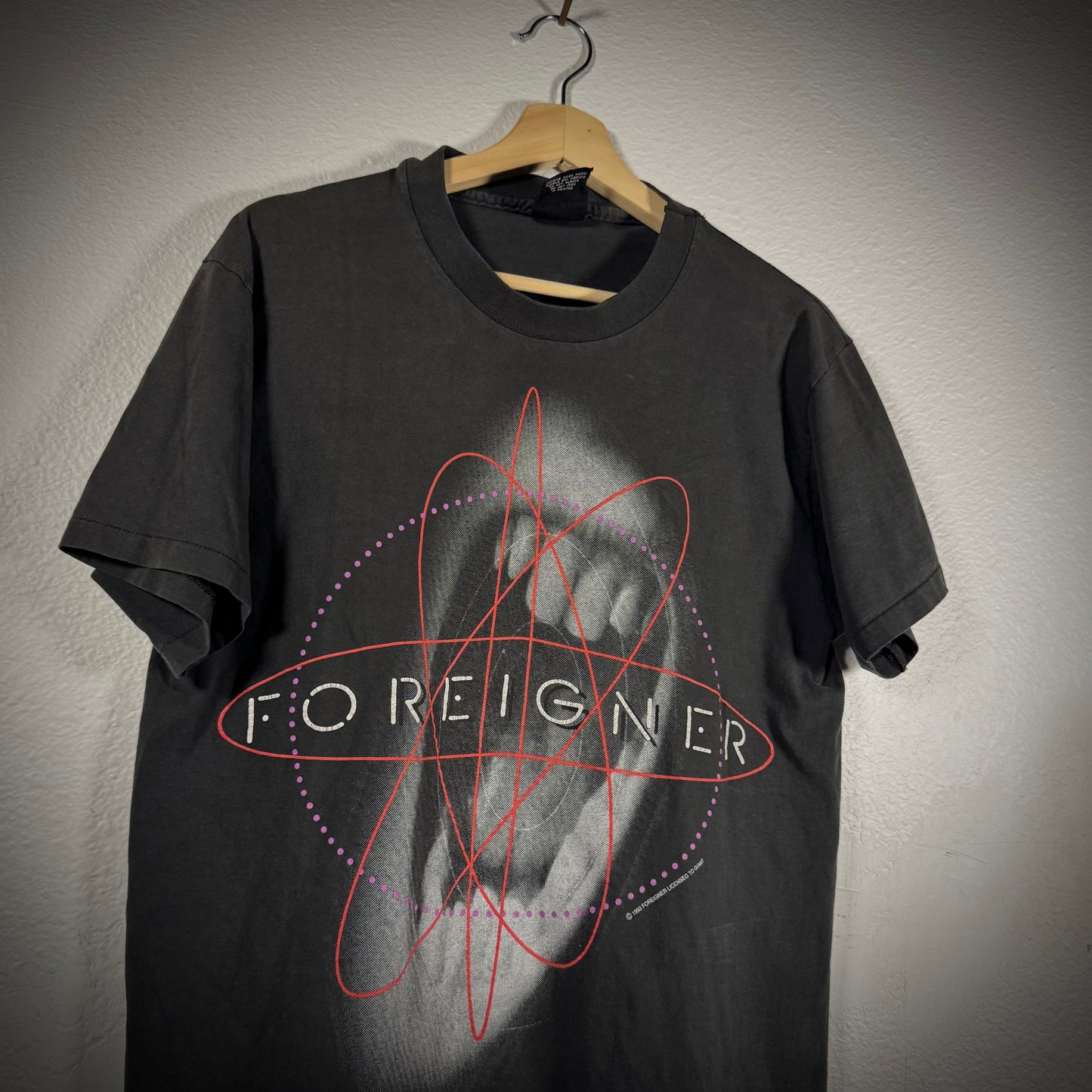 Vintage Foreigner 1993 World Tour Faded Black Band Tee
