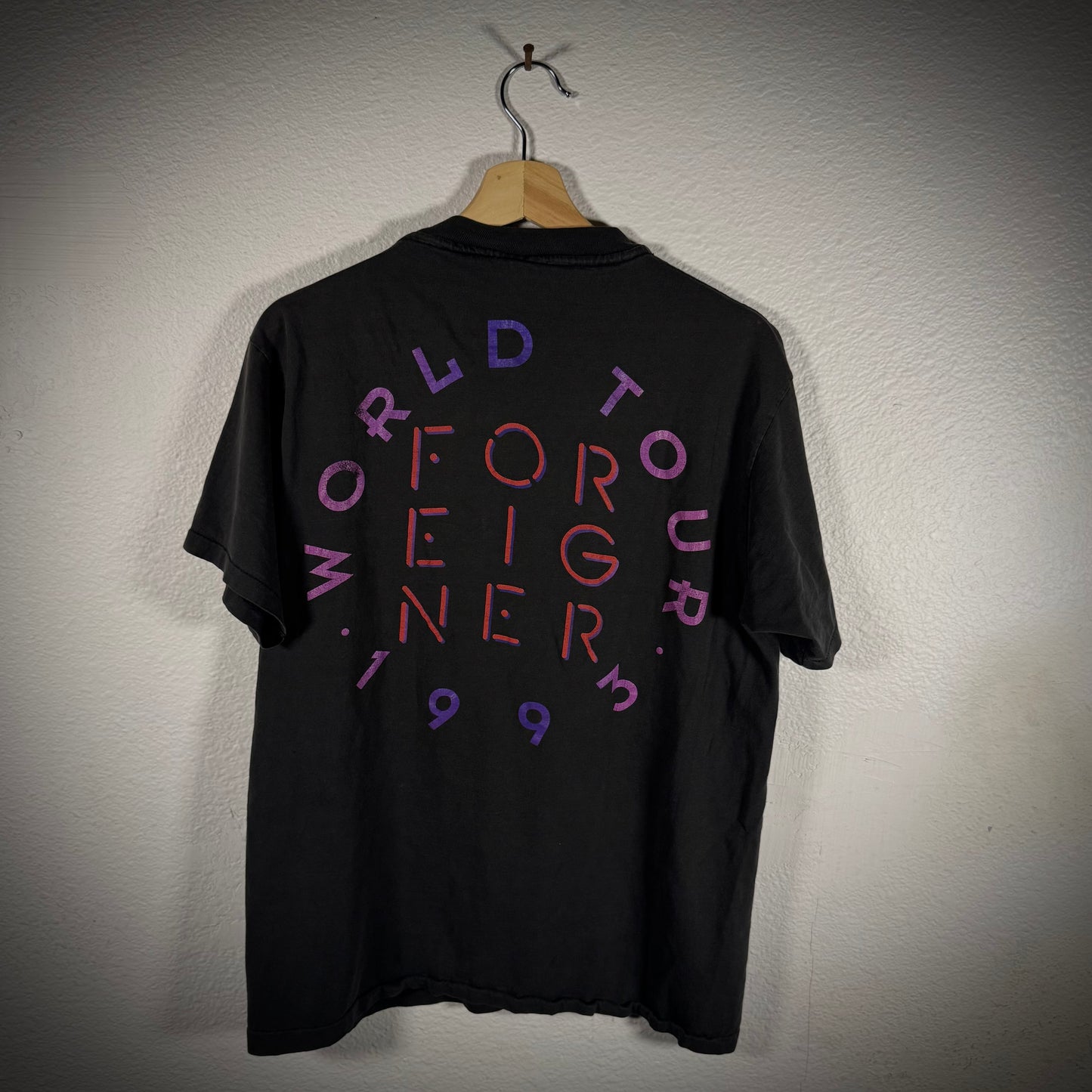 Vintage Foreigner 1993 World Tour Faded Black Band Tee