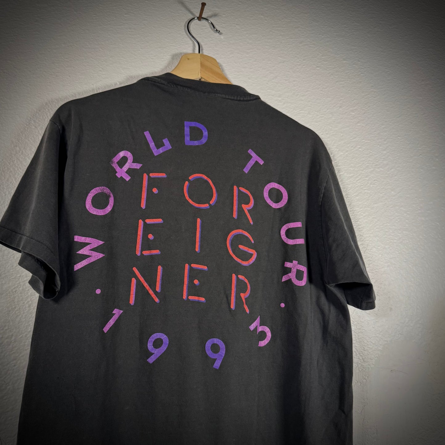 Vintage Foreigner 1993 World Tour Faded Black Band Tee