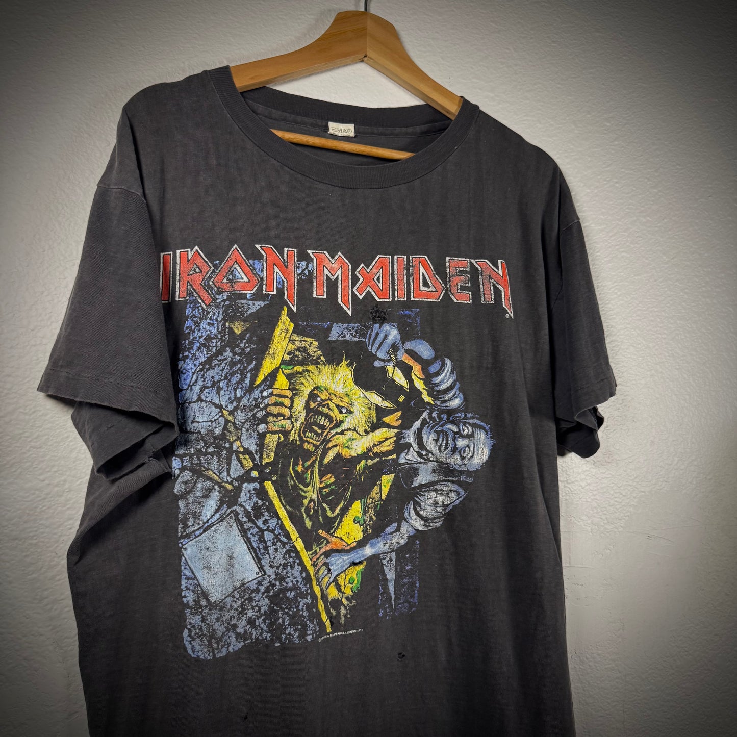 Vintage Iron Maiden No Prayer for the Dying Thrashed Band Tee
