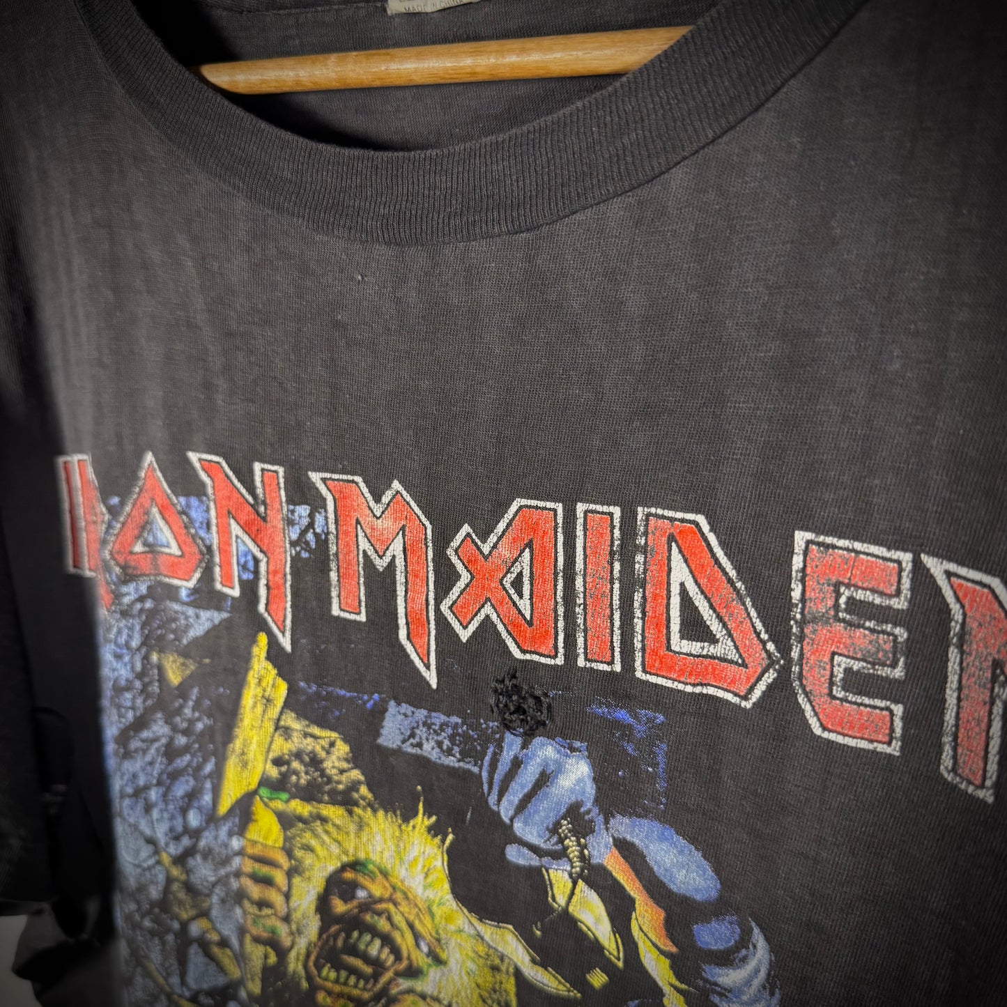 Vintage Iron Maiden No Prayer for the Dying Thrashed Band Tee