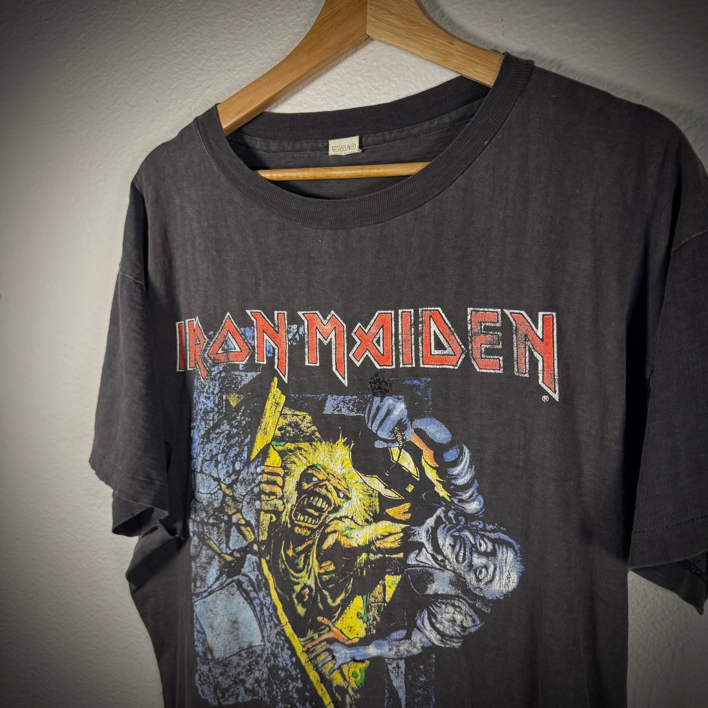 Vintage Iron Maiden No Prayer for the Dying Thrashed Band Tee