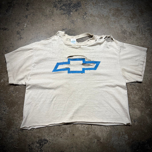 Vintage Chevy Logo Cropped Thrashed T-Shirt